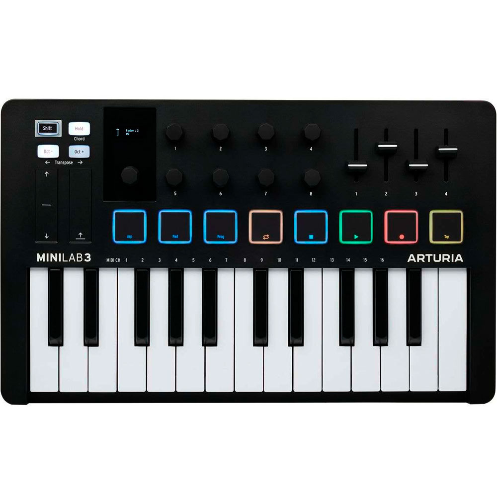 Arturia MiniLab 3 Black Edition Mini Controlador USB-C de 25 Teclas Delgadas