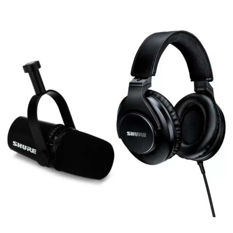 Shure MV7-K & SRH440A Paquete de podcast de micrófono USB