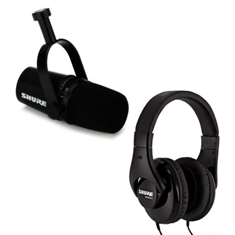 Shure MV7K & SRH240A Paquete de podcast