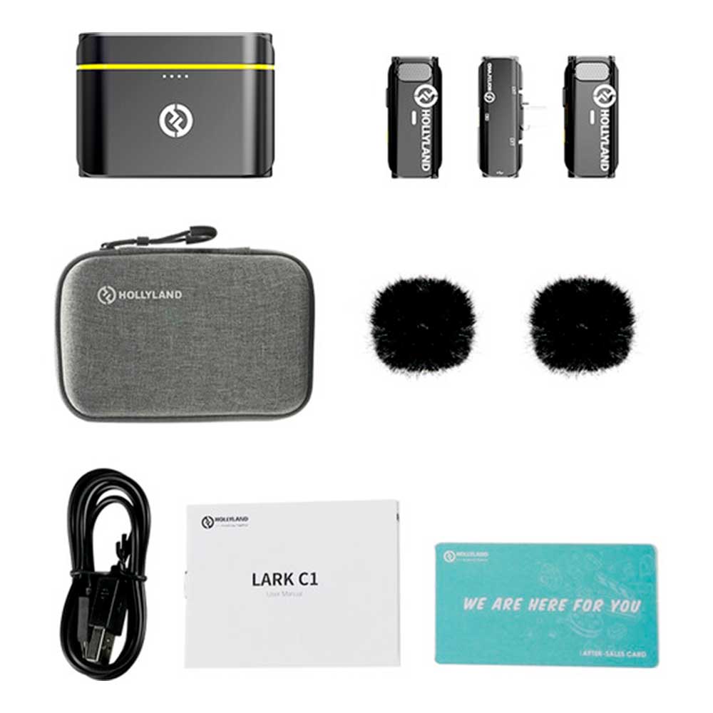 Hollyland LARK C1 DUO Con Conector USB-C Sistema de 2 micrófonos inalámbricos para dispositivos móviles (Negro, 2,4 GHz) - Imagen 5