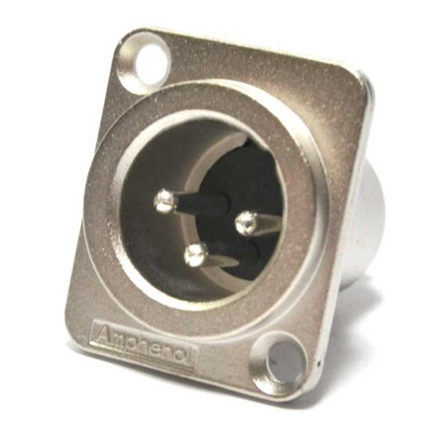 Amphenol AC3MDZ - Conector XLR Macho Chasis Cuadrado (100 Unidades)