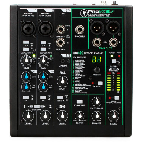 Mackie ProFX6v3 Mezcladora  con USB y efectos de 6 Canales