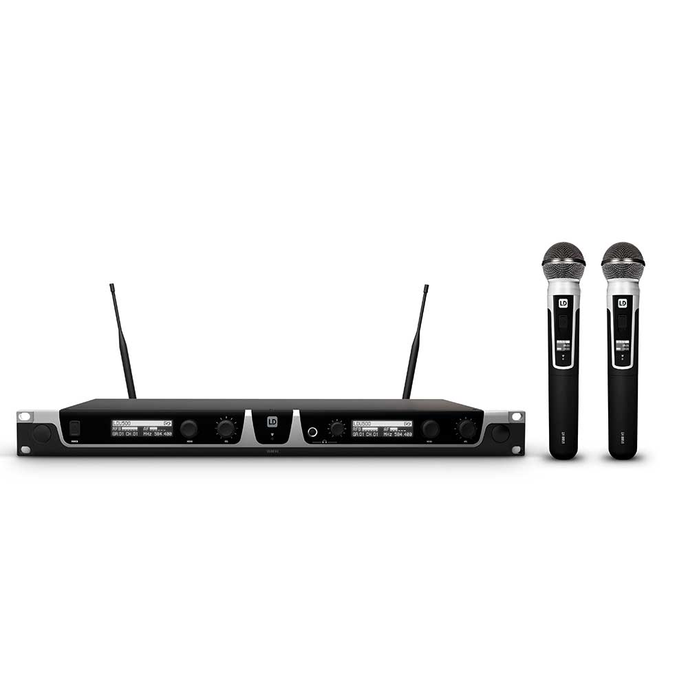 LD Systems U506 HHD2 Sistema de micrófono inalámbrico dual con 2 micrófonos de mano dinámicos