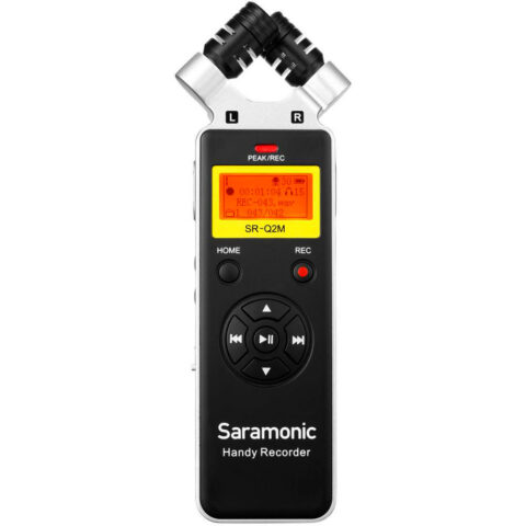 Saramonic SR-Q2M Grabadora de Audio Portátil de Metal con micrófono estéreo X / Y, Micrófono Lavalier y Control Remoto