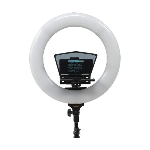 ikan Teleprompter Homestream para Smartphone Sin Espejo, DSLR y Smartphone con Anillo de Luz de 18" y Soporte